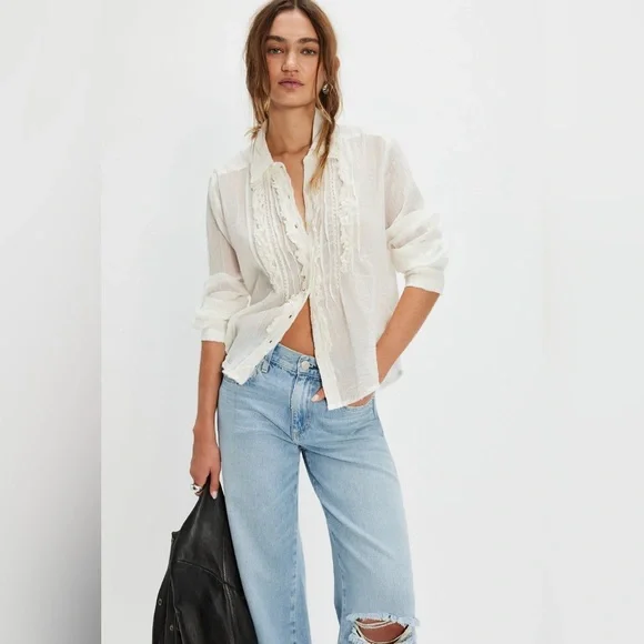 Drew tuxedo Shirt NWOT optic white - Picture 6 of 8